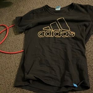 Girls Adidas black t
